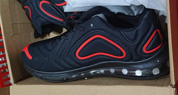 Casual Air Cushion Black Shoes Men Outdoor Breathable Lace-up Sneakers Running Sports Shoes