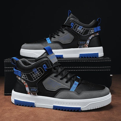 High-top Shoes Men's Flat Sneakers Trendy Versatile Student Casual Shoes Pumps